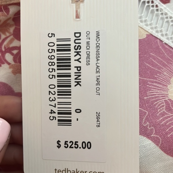 Ted Baker Denissa Floral Ladder Trim Midi Dress
Color: DUSKY PINK 
Size: 0 (2) - Picture 5 of 5